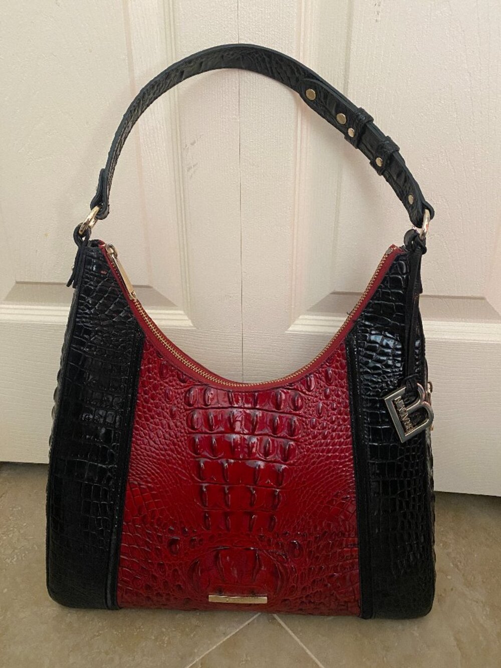 Brahmin Tabitha Shoulder Bag In Red Opal and Black Ombre Melbourne